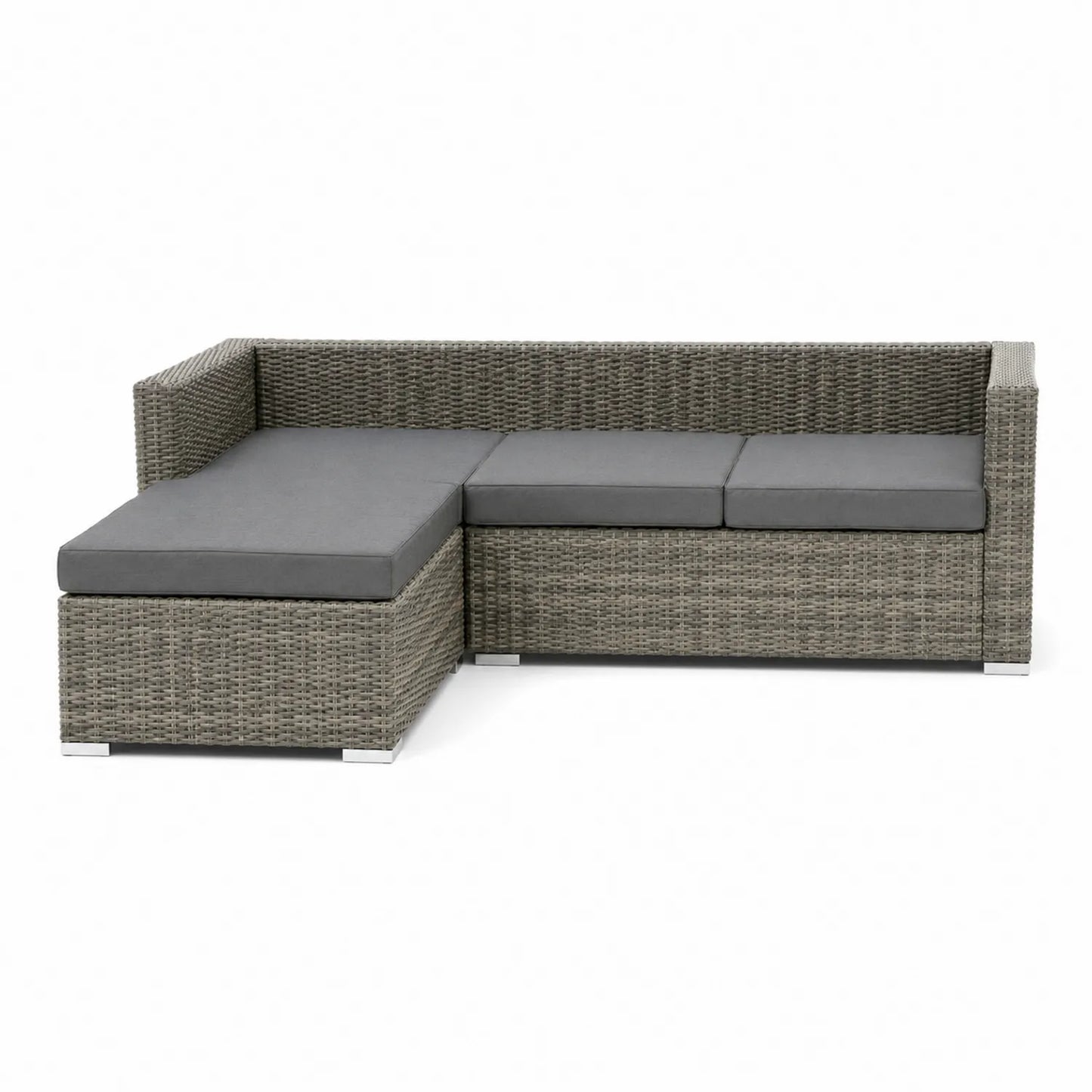 Ecksofa-Set für den Außenbereich Polyrattan Grau
