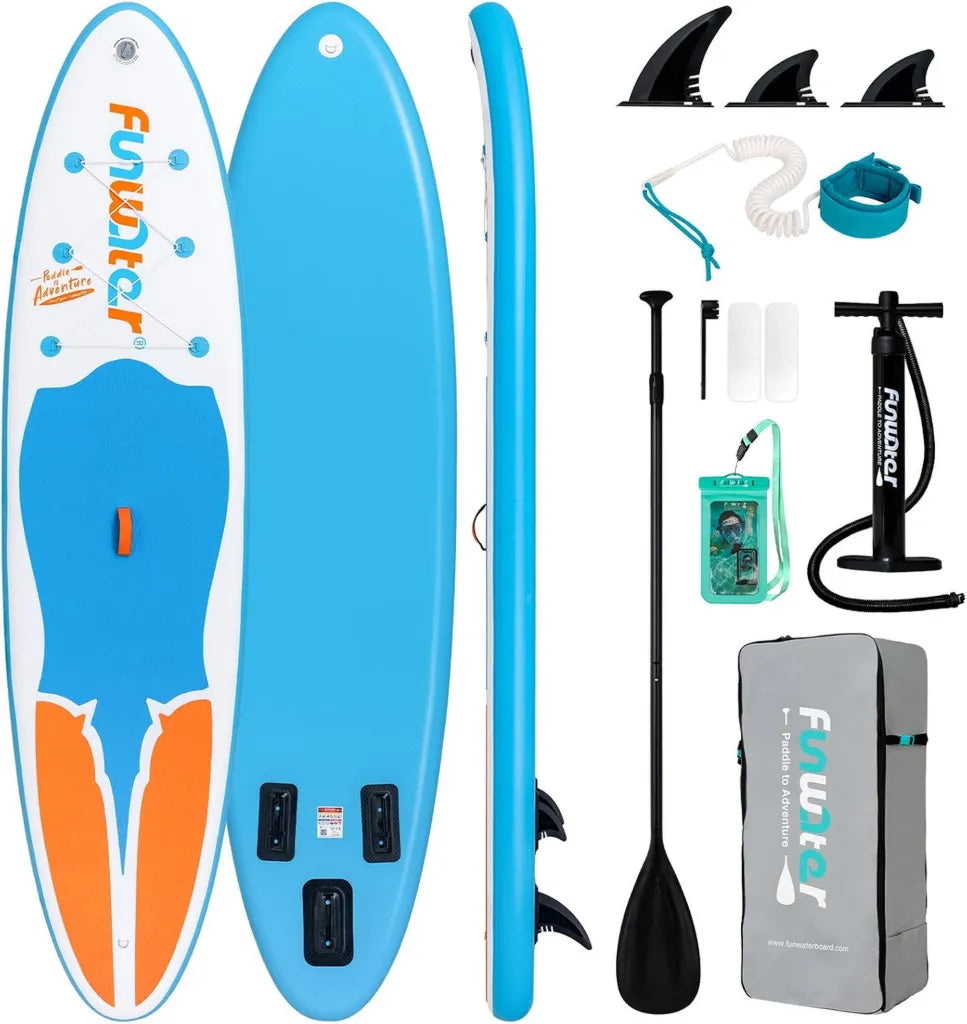 FunWater Aufblasbares SUP-Board Set mit Zubehör: Tasche, Leine und Pumpe für Erwachsene