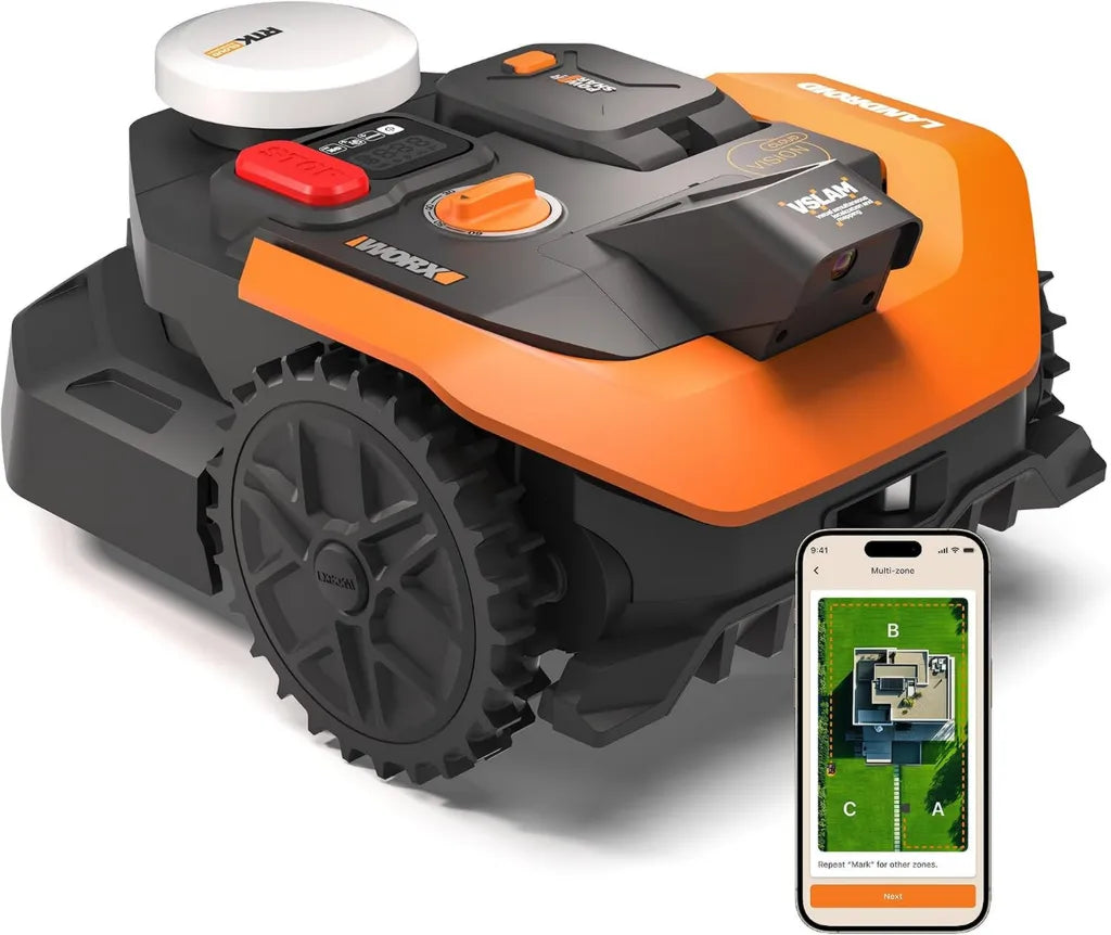 WORX Landroid Vision WR303E Mähroboter 2WD ohne Kabel - Intelligente Navigation, KI-Hinderniserkennung, App-kontrolliert, bis 300 m²