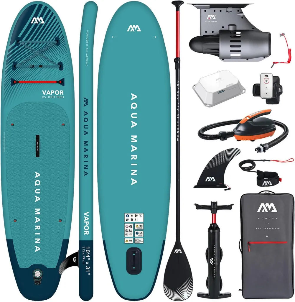 Aqua Marina E-Vapor 10'4' Aufblasbares SUP-Board mit BLUEDRIVE S Motor, Allround Paddle Board, 315x79x15 cm, 140 kg Kapazität