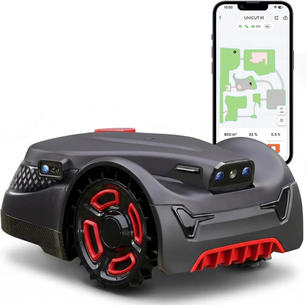 Unicut H3 Pro Mähroboter - Kabellose Nutzung, 1000m² Abdeckung, Präzisionsschnitt, Dual-KI-Technologie, App-gesteuert