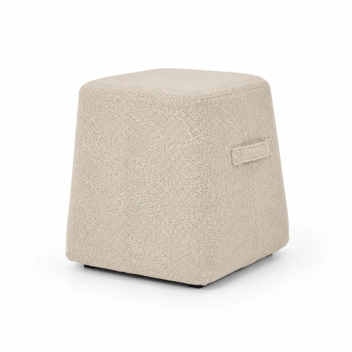 Quadratischer Hocker Bouclé Stoff Beige