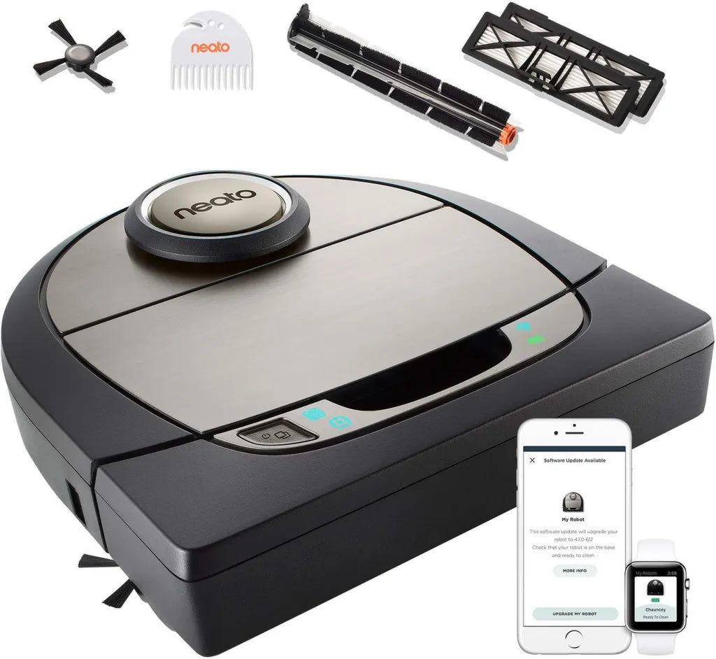 Neato D7 Roboterstaubsauger, präzise Eckenreinigung, ideal für Haustiere, kompatibel mit Teppichen und Hartböden, steuerbar per App oder Alexa