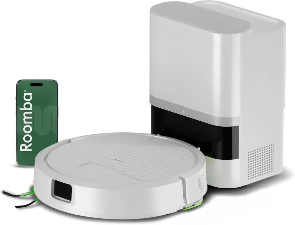 iRobot Roomba 115 Kombi-Saug- und Wischroboter mit AutoEmpty Dock, 1500 Pa Saugkraft, Clearview LiDAR Navigation, Weiß