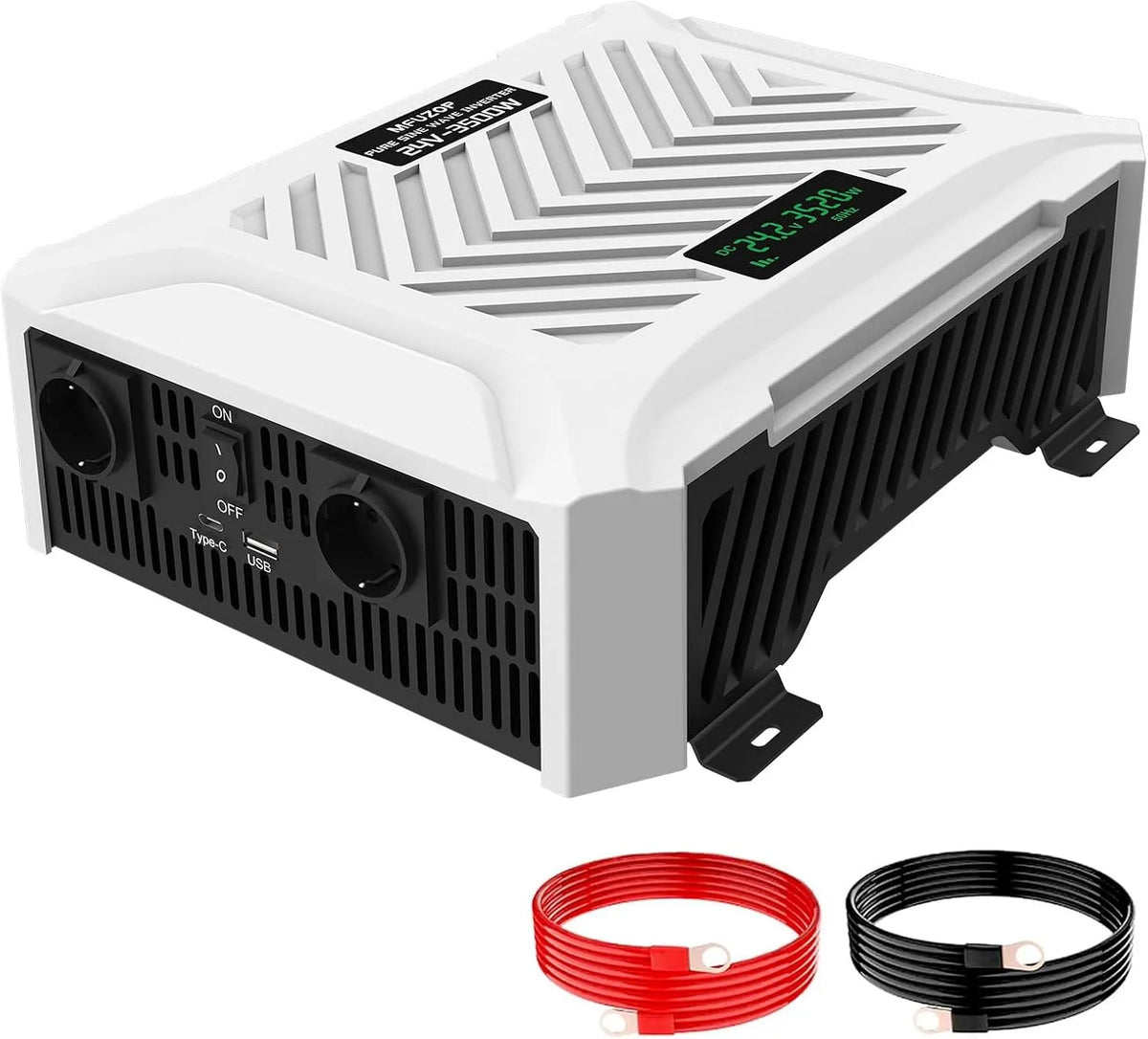 DC-AC-Wechselrichter und Spannungswandler, 3500W, 7000W, 24V, 230V, solarbetrieben, mit USB-C