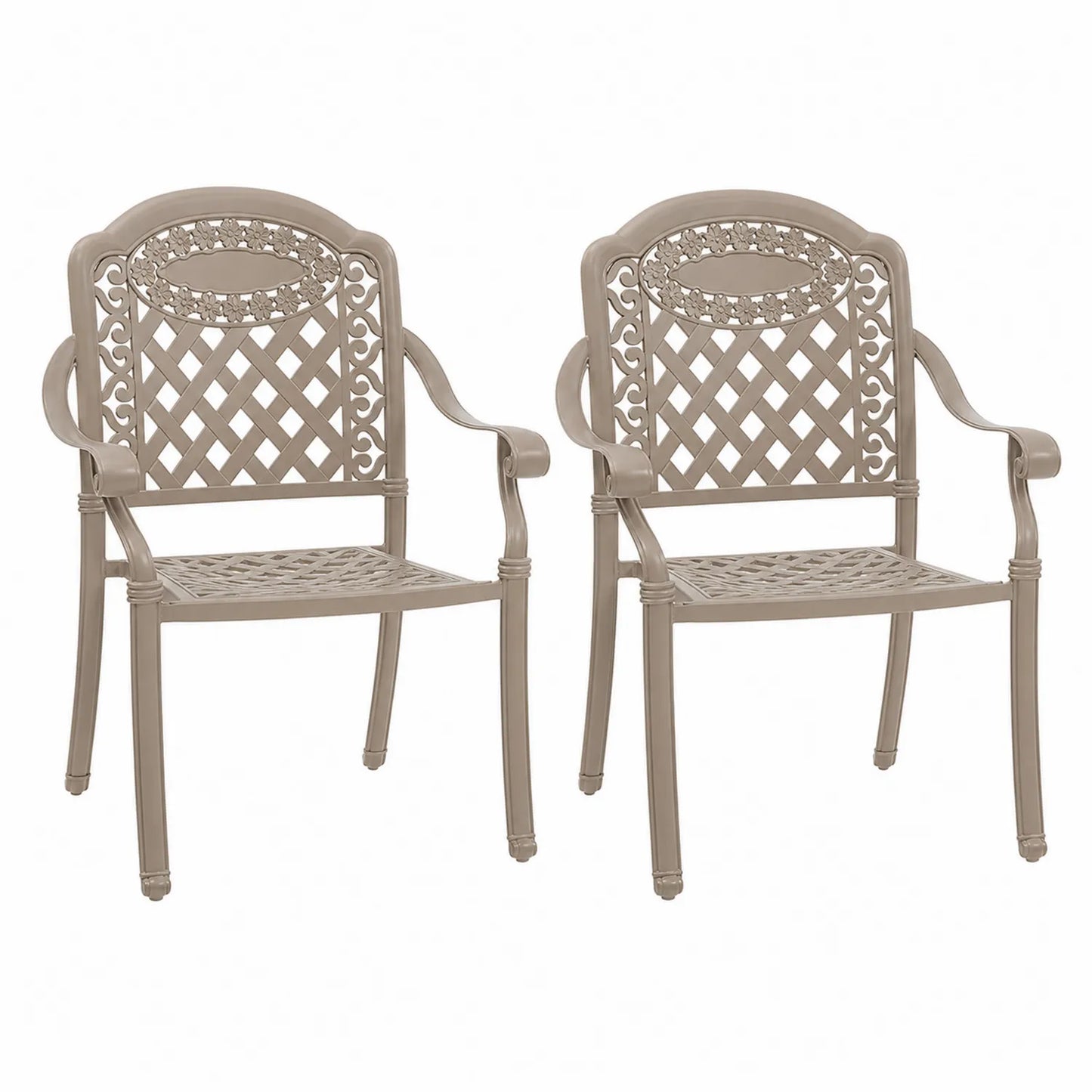 Aluminium Gartenstühle Set Beige 2er-Set