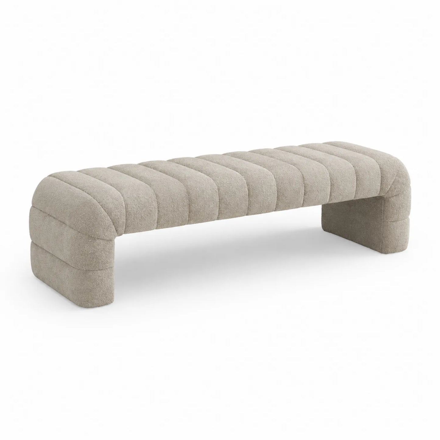 Bank Beige Rechteckig Holz, Polyurethanschaum und Polyester 160cm