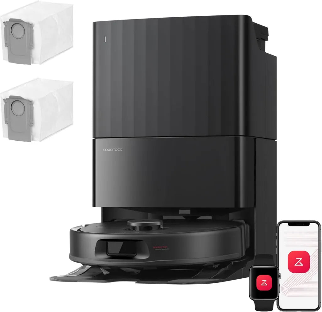 Roborock Qrevo S Pro Saugroboter mit Heißwasser-Mop und Anti-Tangle, 18500 Pa, Hindernisvermeidung, All-in-One Dock, Schwarz