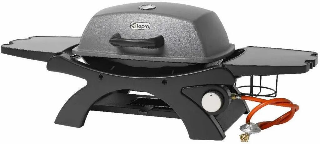 Tepro Abington Tischgasgrill, kompakt, 1 Brenner, 3,2 kW, Piezozündung, Thermometer, anthrazit/schwarz