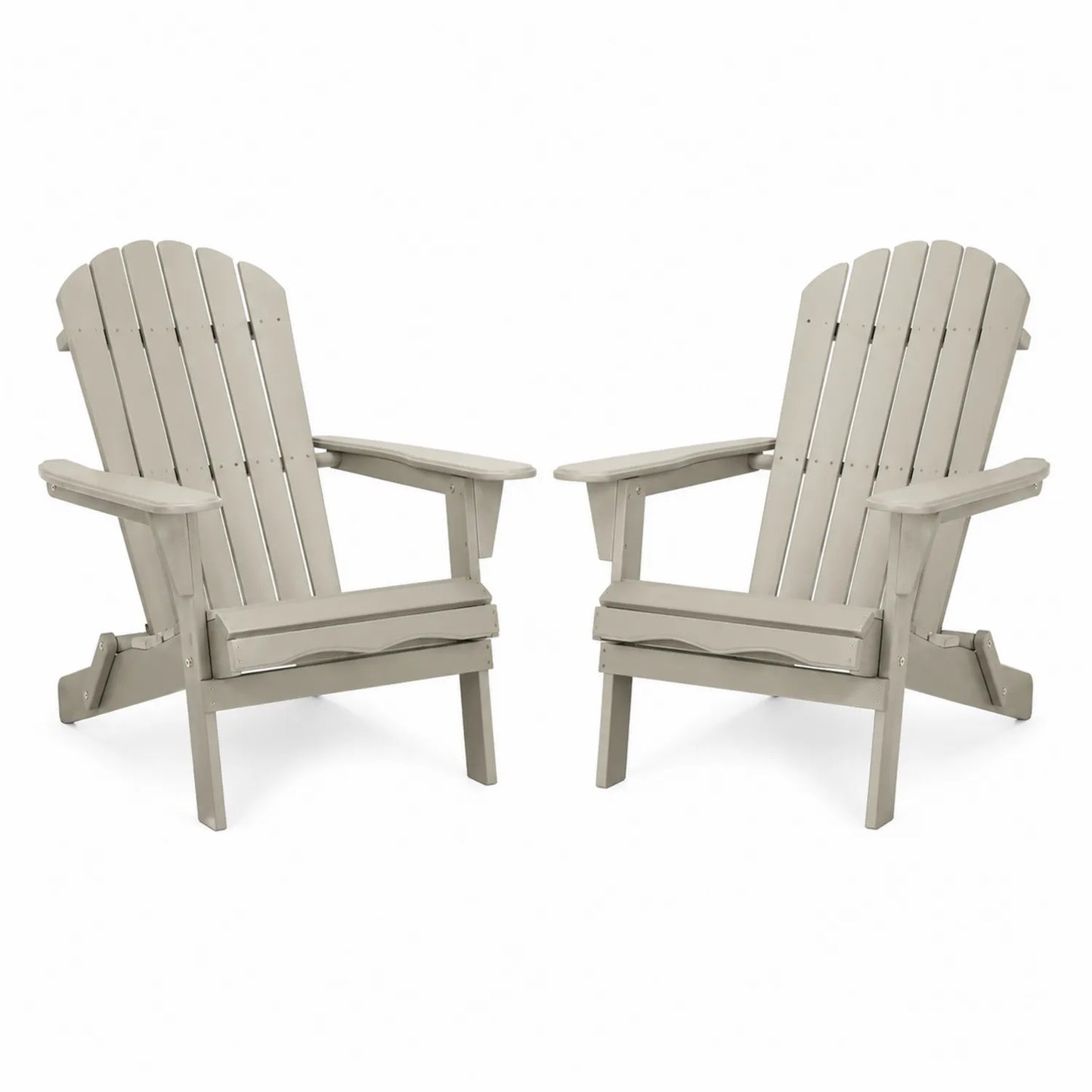 2er Set Adirondack Stühle Kunststoff Beige