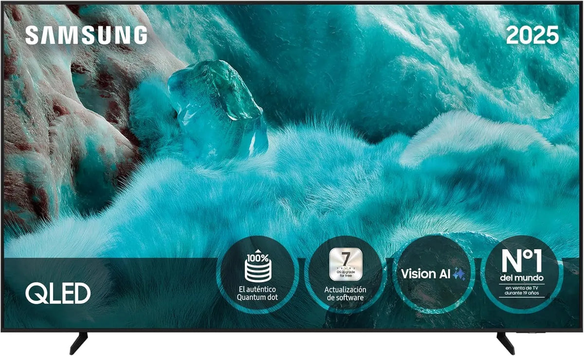 Samsung Q7F4 Smart TV, 65 Zoll, Fernseher, 4K UHD, QLED, Quantum Dot, Spanische Version