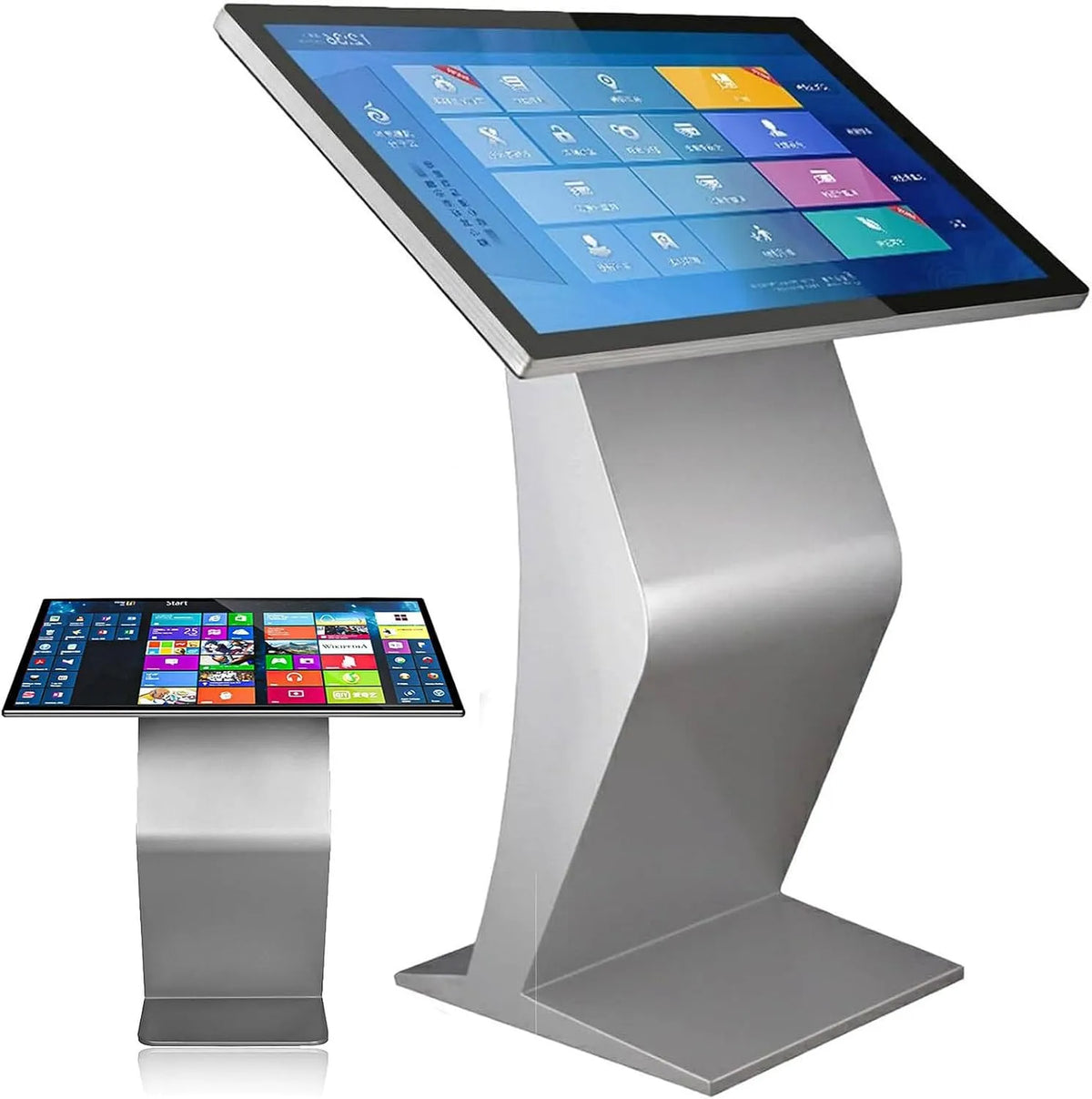 Digital Signage Display Silver-22Inch, 32 Zoll, Werbedisplay, Touch-Bedienung, WLAN, Android OS, HDMI, USB, digitaler Werbeanzeige, Silber