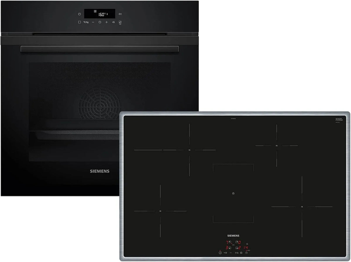 Siemens PQ225IA00Z HB271ABB3 Backofen, autark, Edelstahl, Schwarz, Siemens Set PQ225IA00Z Pyrolyse Backofen Deep black inox HB271ABB3 +
