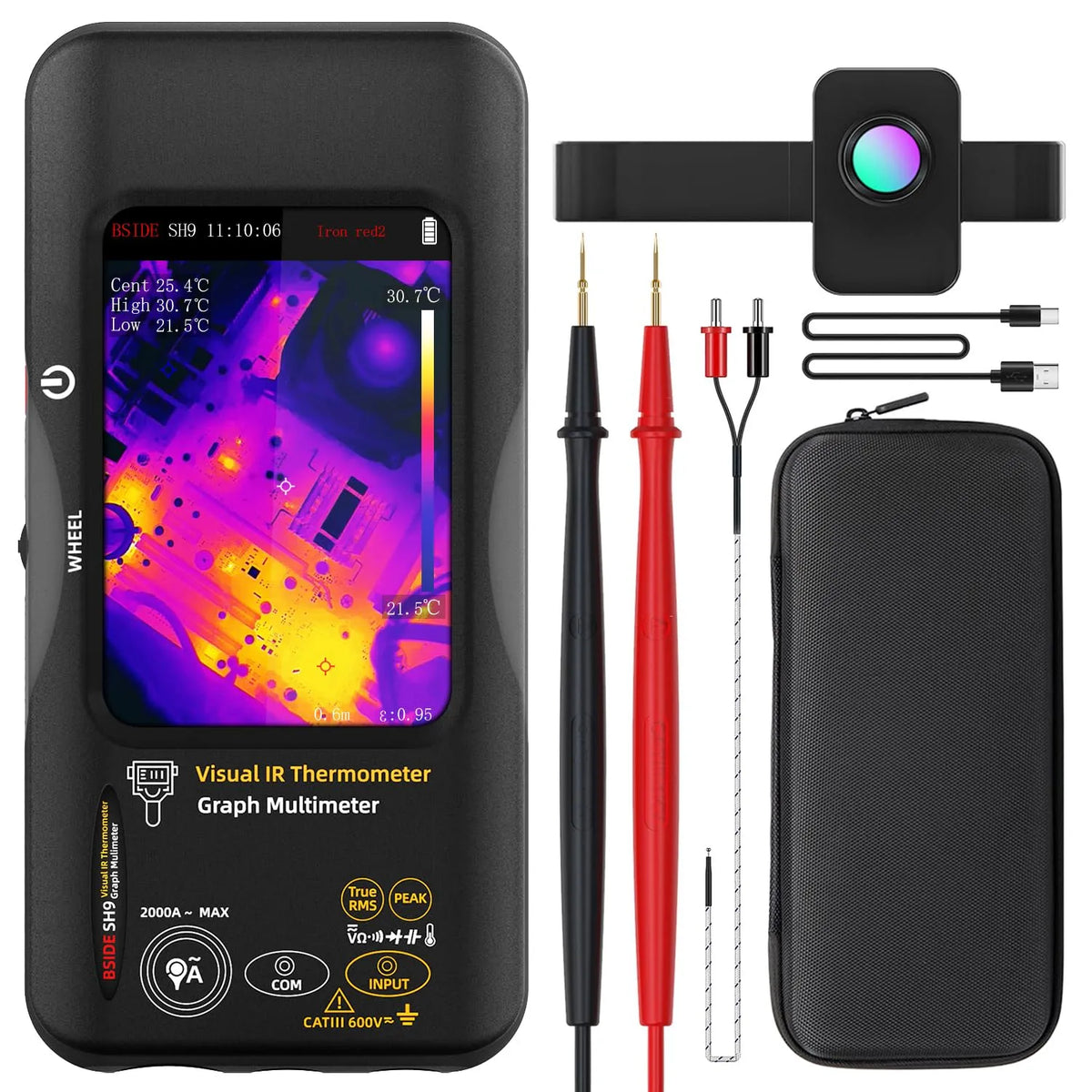 Wärmebildkamera – SH9, mit Kamera, Touch-Display, 3.98 Zoll, für Fahrzeugpflege, BSIDE SH9