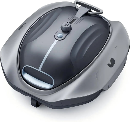 Kabelloser Poolroboter 300P mit Doppelmotor und LED-Anzeige, Automatischer Poolsauger mit Selbstparker und Doppelfiltersystem
