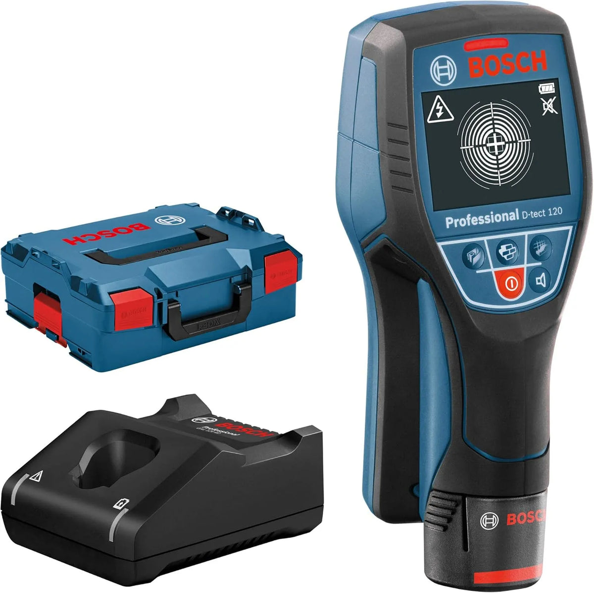 Bosch Professional System Ortungsgerät D-tect 1 Akku 12V: Akku-Betrieb, für gewerblichen Einsatz, 120 mm, für Holzbearbeitung