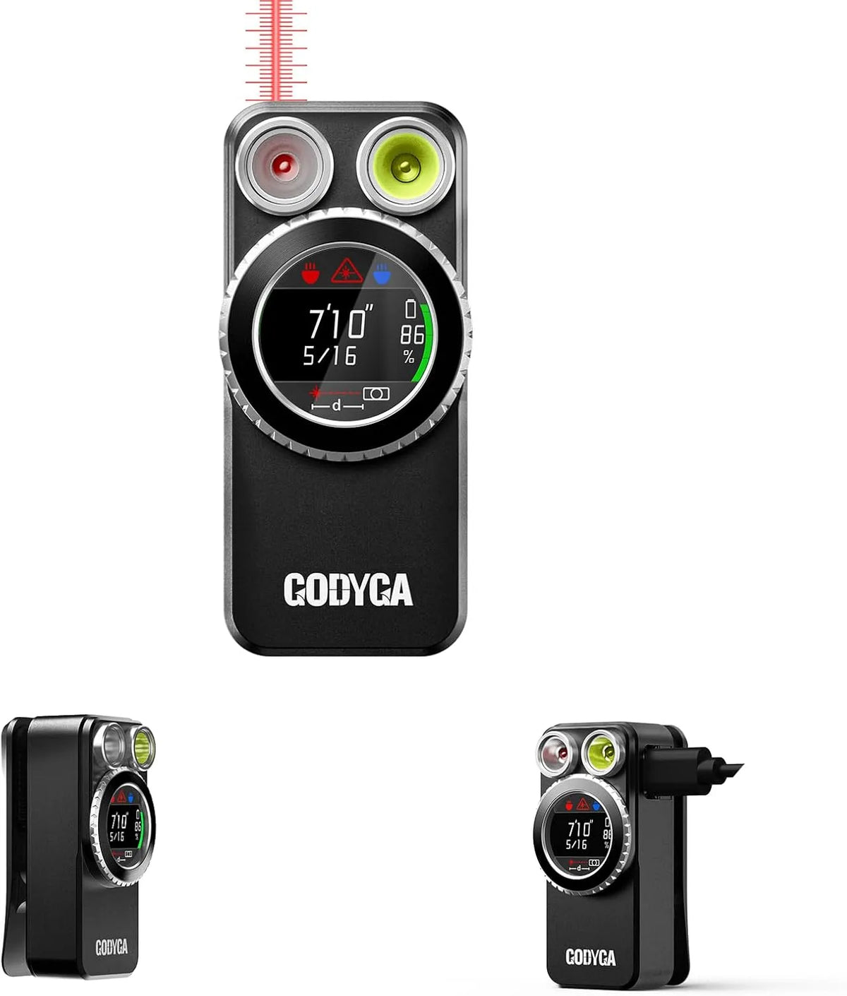 Godyga 4-in-1 Multifunktion Aufladbare LED Taschenlampe 500 Lumen IPX6 – LED-Anzeige, weiß