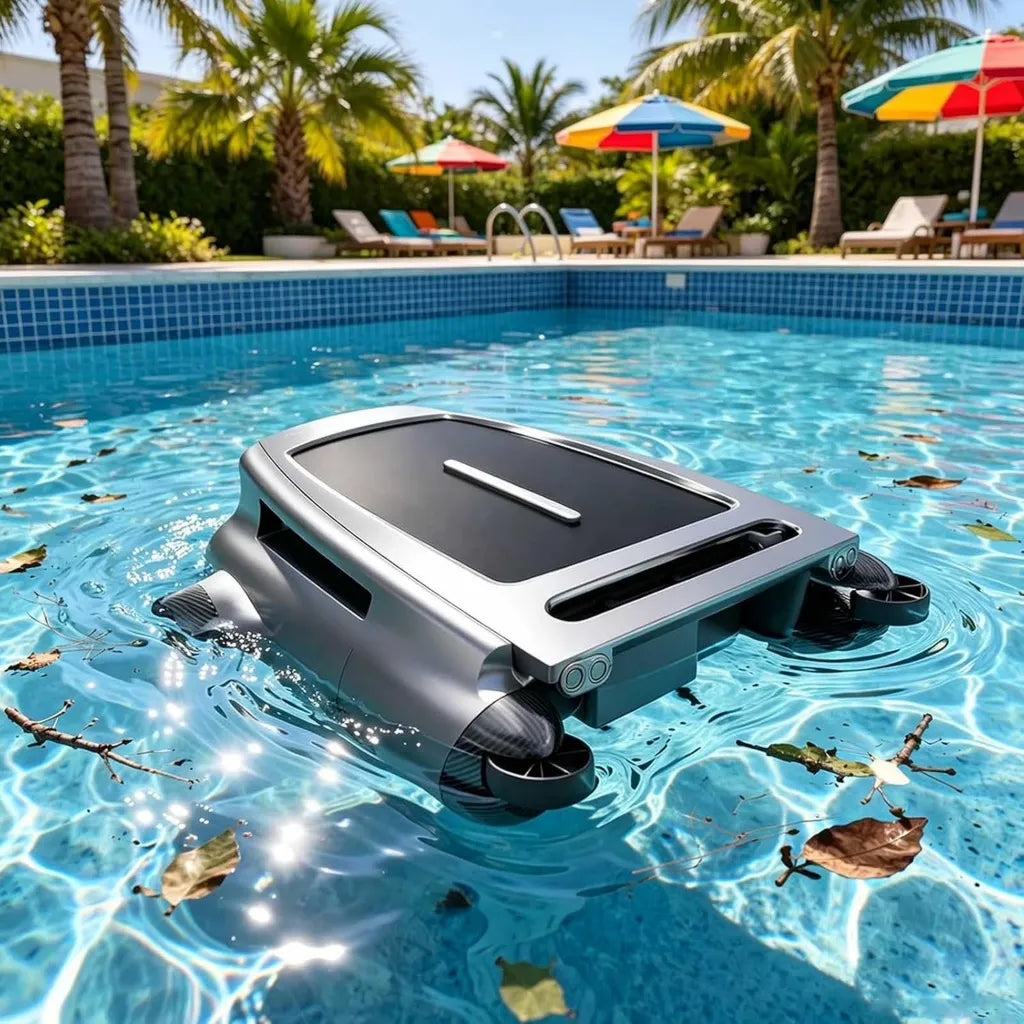 Ultraschall Poolroboter mit 20h Akkulaufzeit und 5L Behälter