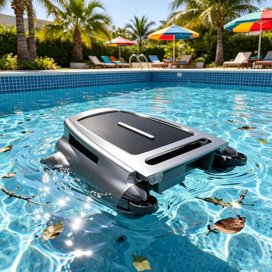 Ultraschall Poolroboter mit 20h Akkulaufzeit und 5L Behälter