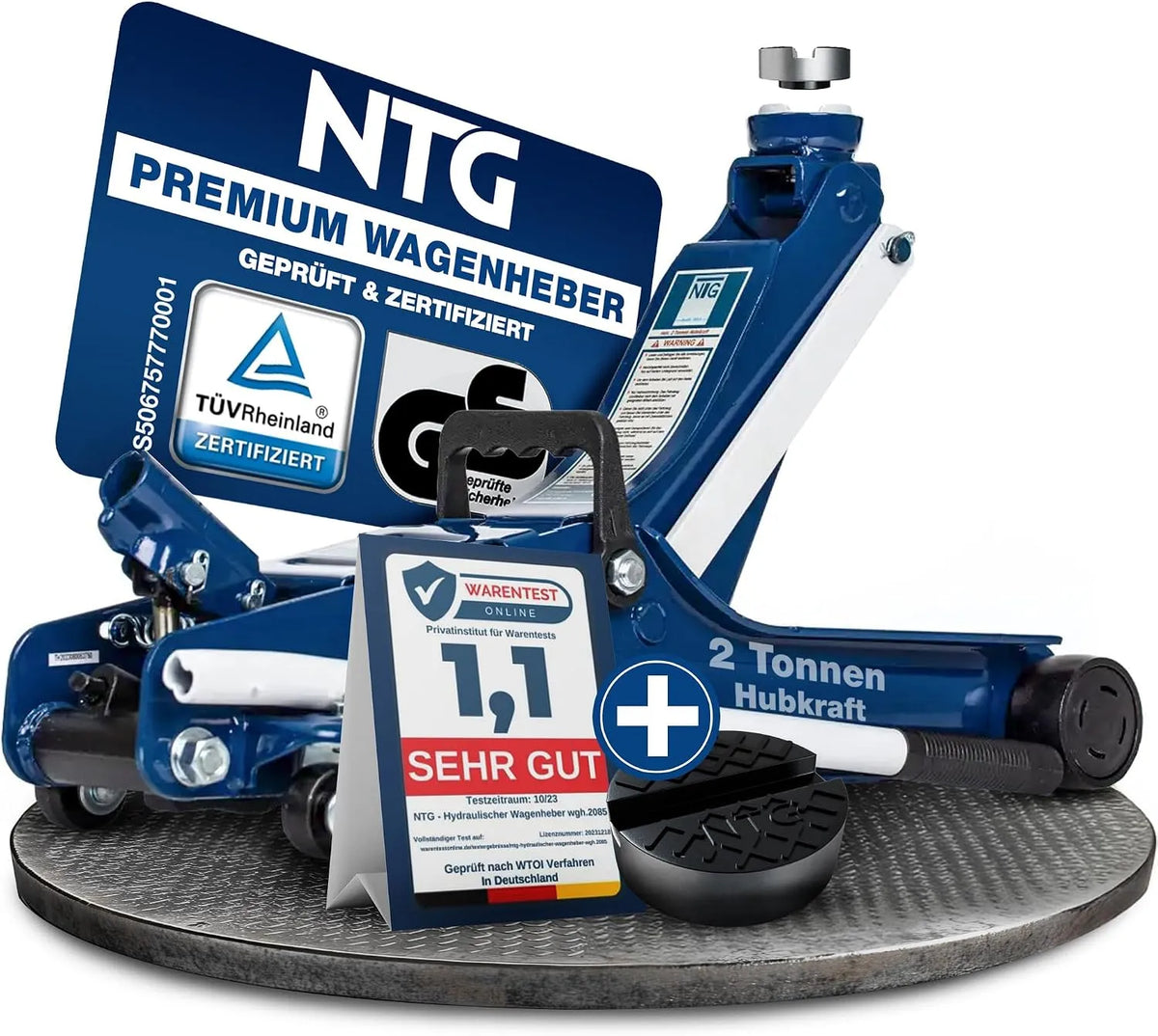 Hydraulischer Wagenheber – TÜV, hydraulischer Mechanismus, 375 mm, 2.000 kg, für Fahrzeugpflege