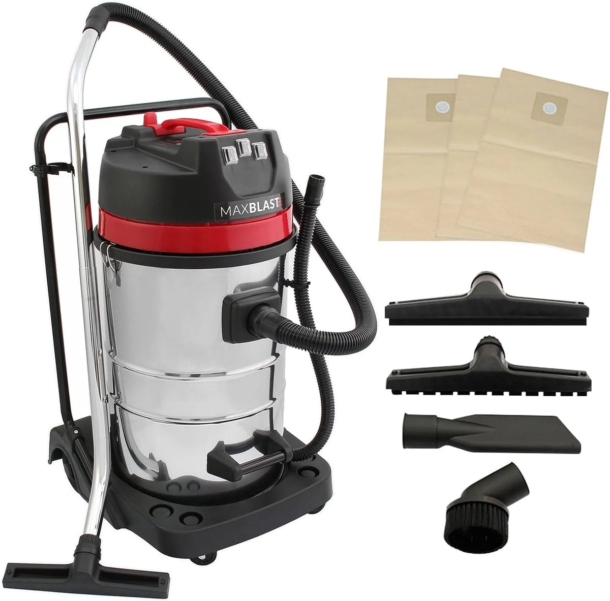 Staubsauger – KOSTENLOSE, aus Edelstahl, für gewerblichen Einsatz, 80 l, 3000 W, für Metallbearbeitung