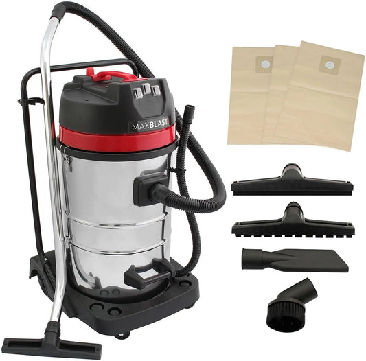 Staubsauger – KOSTENLOSE, aus Edelstahl, für gewerblichen Einsatz, 80 l, 3000 W, für Metallbearbeitung