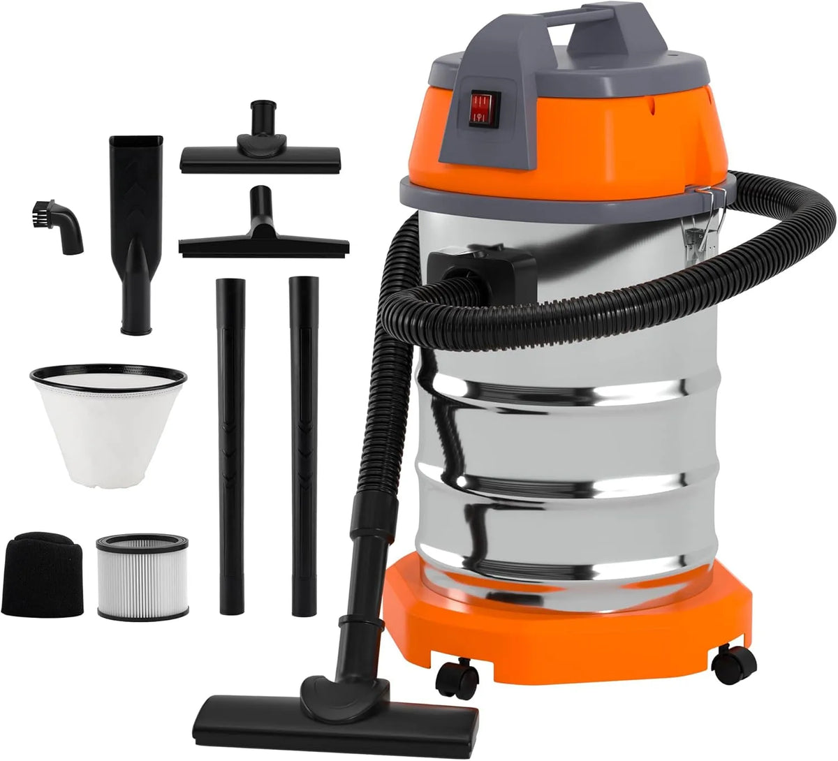 Staubsauger, HEPA, aus Edelstahl, 2-in-1, 14m, 35L, 3200W, für Metallbearbeitung