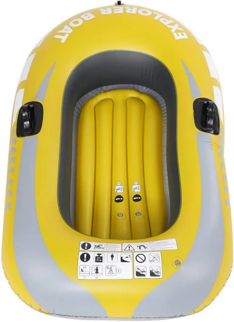 Qqmora Aufblasbares PVC-Schlauchboot für 1 Person, Angelkajak & Kanu in Gelb, 150 x 100 cm