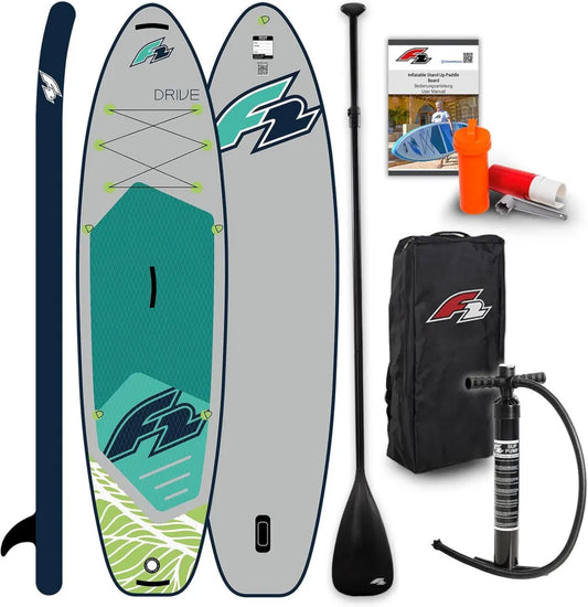 F2 Aufblasbares SUP-Board in Grau für Wassersport – Verschiedene Größen