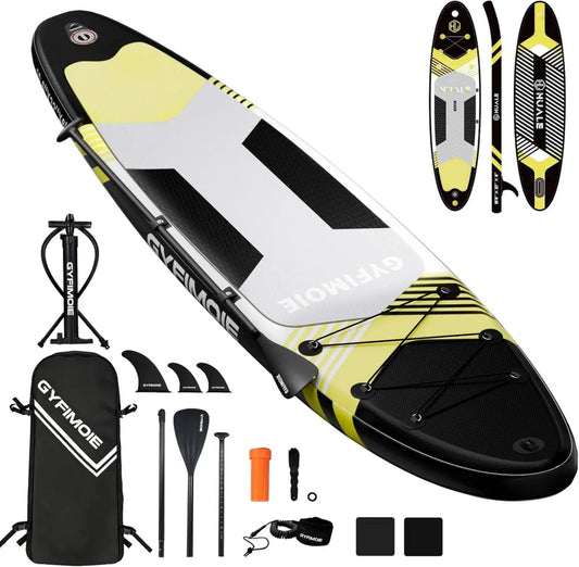 Gyfimoie Aufblasbares SUP-Board 325cm, Komplettset mit Kamerahalterung, Verstellbares Paddel, Für Anfänger und Fortgeschrittene