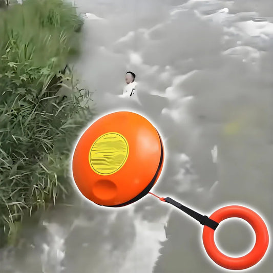 Kinder-Rettungsscheibe mit 40 m Seil, orange, Wasserrettungs-Wurfscheibe, Sicherheitsset für Kajak und Kanu, 2er Set