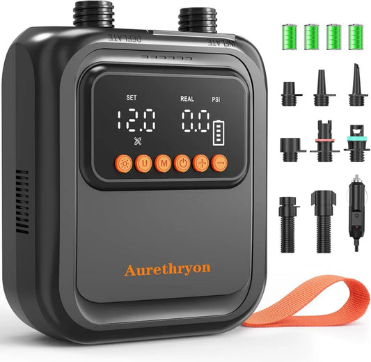 Leistungsstarke wiederaufladbare Pumpe für SUP & Schlauchboote – 20 PSI, 13500 mAh, USB-C