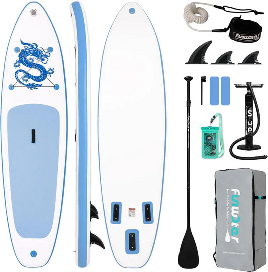 FunWater Aufblasbares SUP-Board Set mit Paddel, Pumpe und Zubehör für Anfänger und Profis