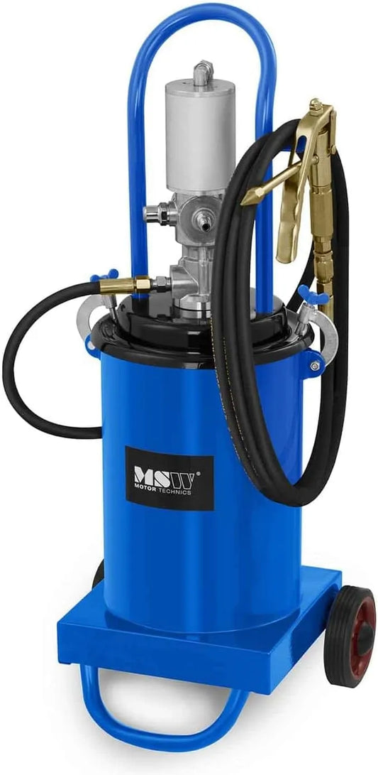 10060838 Druckluft Fettpresse Fahrbar pneumatisch 12 L, 4 m, 8 bar, 320 bar