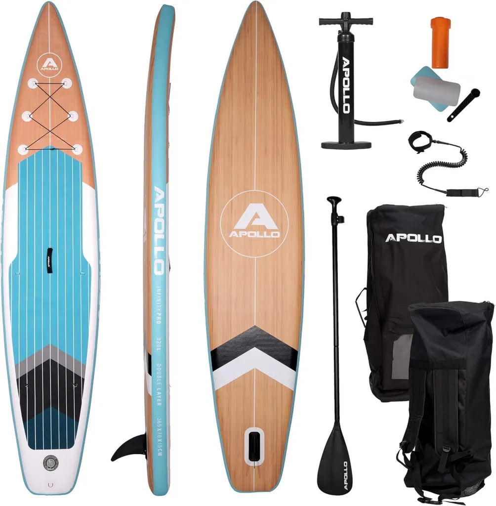 Hochwertiges aufblasbares SUP-Board Set für Anfänger und Profis inklusive Paddel und Pumpe
