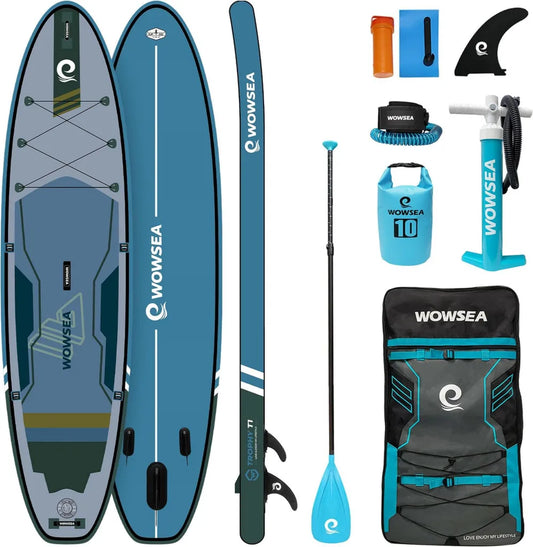 WOWSEA Premium Aufblasbares Paddleboard mit Robuster Dropstitch-Technologie, Rutschfestes EVA-Deck