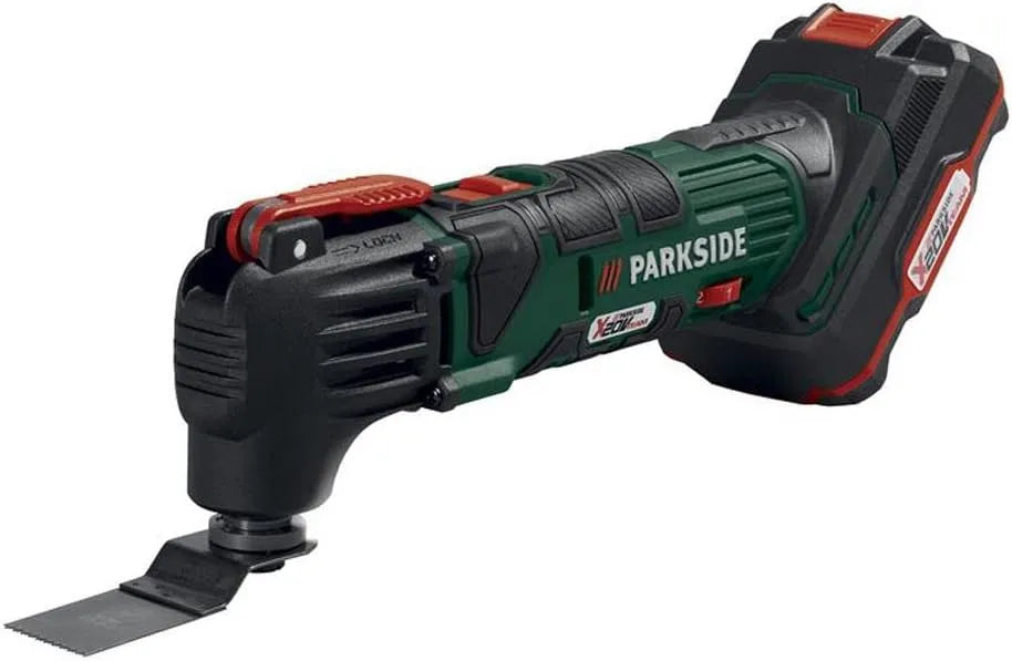 Parkside 20-Li A1 Akku-Multifunktionswerkzeug zum Trennen, Schleifen und Nacharbeiten an engen Stellen mit integriertem LED-Arbeitslicht: Akku-Betrieb
