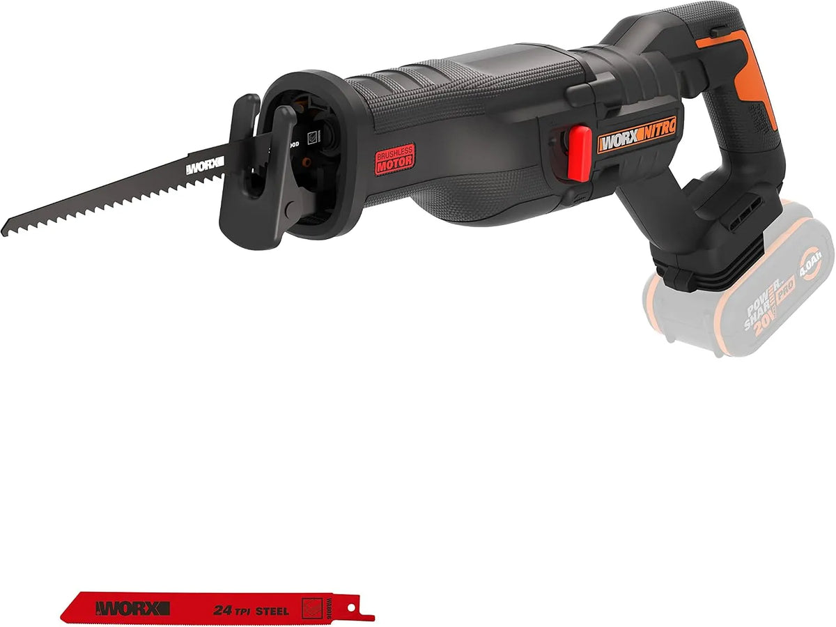 WORX WX516.9 Säbelsäge und Universalsäge – Akku-Betrieb, LED-Anzeige, 20V