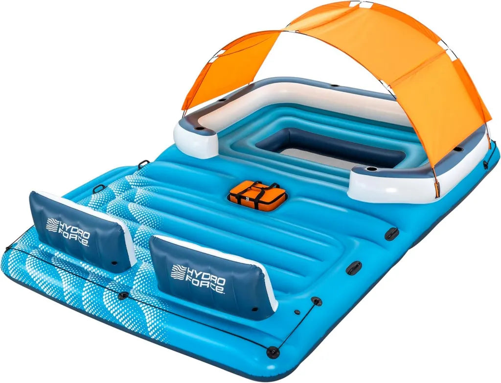 Bestway Hydro-Force Badeinsel für 6 Personen, Tropical Breeze, 389 x 274 cm