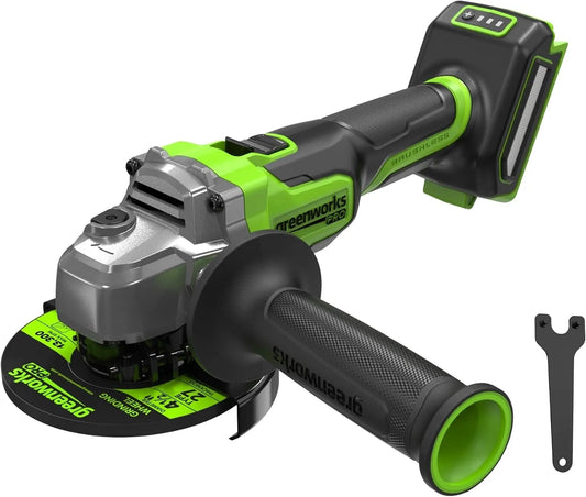 Greenworks 24V AG590 Winkelschleifer – Akku-Betrieb, bürstenloser Motor, linke Ausrichtung, 125 mm, 900W