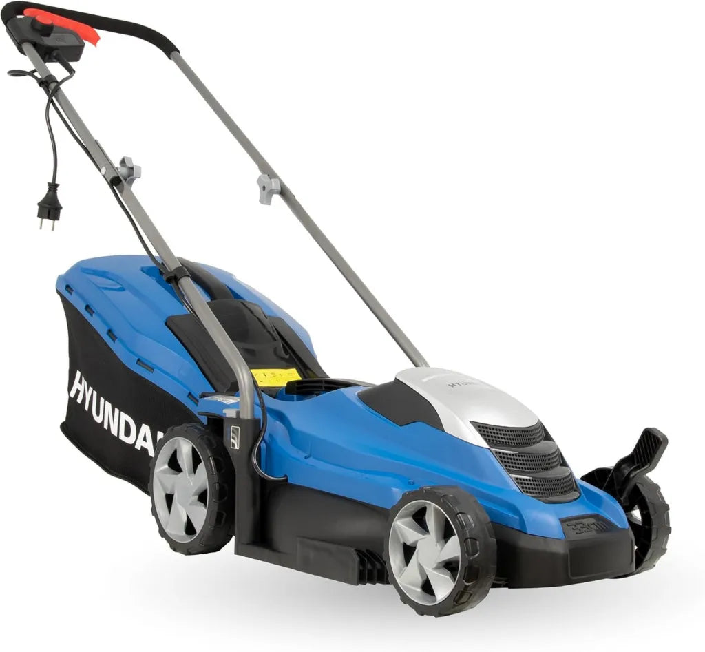 HYUNDAI Elektro-Rasenmäher 1300W mit Mulch- und 5-stufiger Höhenverstellung, 33cm Schnittbreite, 35L Fangkorb