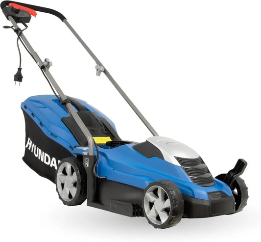 HYUNDAI Elektro-Rasenmäher 1300W mit Mulch- und 5-stufiger Höhenverstellung, 33cm Schnittbreite, 35L Fangkorb