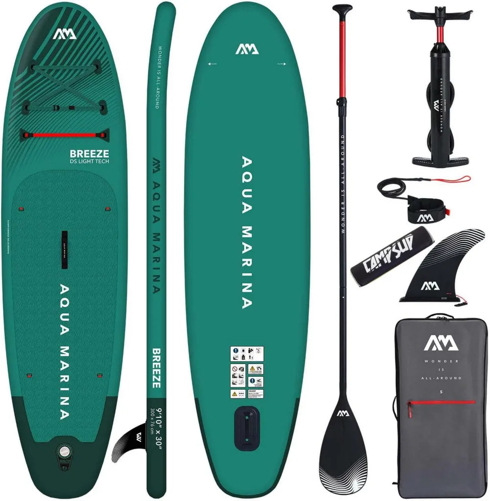 Aqua Marina Breeze 9'10' - Aufblasbares Allround-SUP für Anfänger - Komplettset in Limitierter Auflage Grün