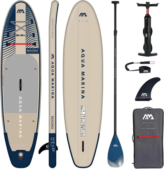 Aufblasbares Stand Up Paddle Board Aqua Marina Magma 340x84x15cm für Anfänger und Fortgeschrittene mit Zubehör