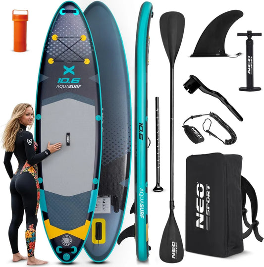Aufblasbares SUP-Board 320 cm Set mit Pumpe, Paddel und Rucksack