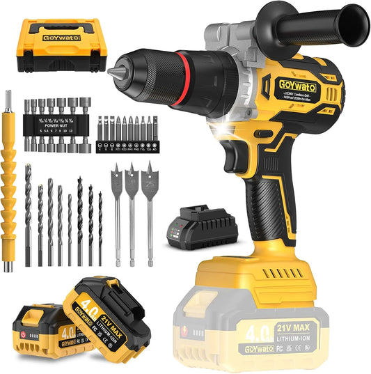 Makita 18V Bohrschrauber und Elektroschrauber, Akku-Betrieb, bürstenloser Motor, LED-Anzeige, 13mm, 21V, 140Nm, 4.0Ah