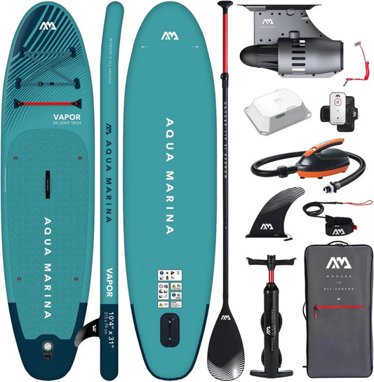 Aqua Marina E-Vapor 10'4' Aufblasbares SUP-Board mit BLUEDRIVE S Motor, Allround Paddle Board, 315x79x15 cm, 140 kg Kapazität