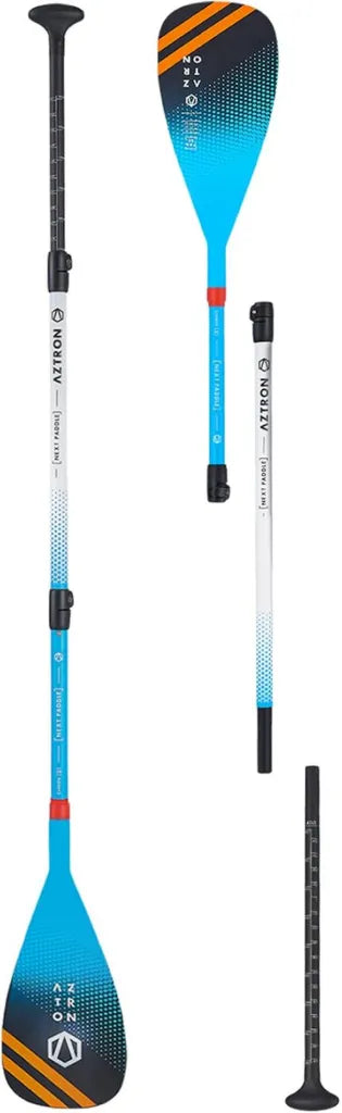 AZTRON 30% Carbon SUP Paddel, 182-225 cm, 3-teilig, verstellbar, leicht