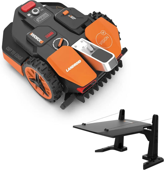 WORX Landroid Vision M800 Rasenmähroboter - Intelligentes Mähen bis 800m², Künstliche Intelligenz für Hindernisvermeidung, ohne Begrenzungskabel, Igelschutz, inkl. Vision Garage WA0825