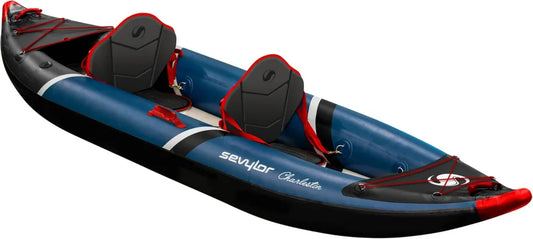 Sevylor Charleston 2-Personen Schlauchkajak mit Hochdruck-Boden, Robuste PVC-Konstruktion, Inklusive Dry Pack & Zubehör, Tragfähigkeit bis 196 kg